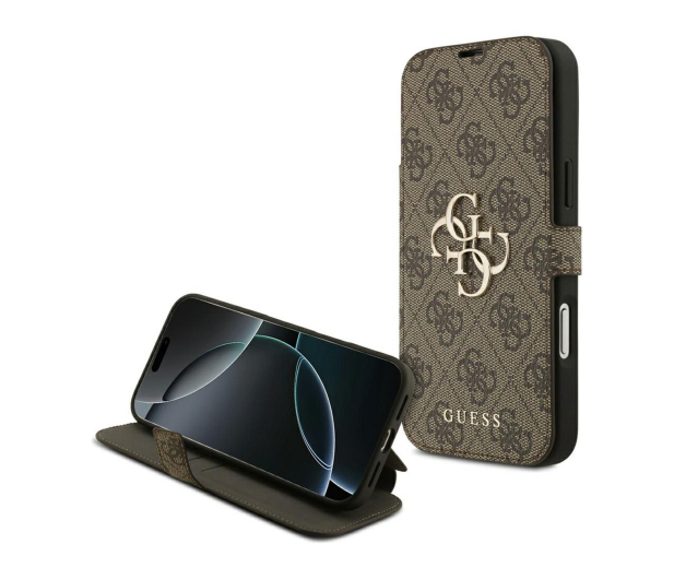 Guess Book 4G Metal Logo do iPhone 17 Pro Max brązowy - 1365519 - zdjęcie